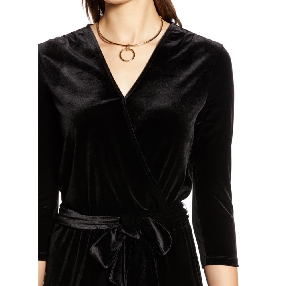 Halogen Black velvet jumpsuit